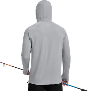 TACVASEN Dark Grey + Light Grey [2 Pcs set] Zip Up Hooded Long Sleeve Sun Protection Shirt