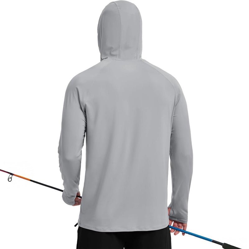 TACVASEN Dark Grey + Light Grey [2 Pcs set] Zip Up Hooded Long Sleeve Sun Protection Shirt
