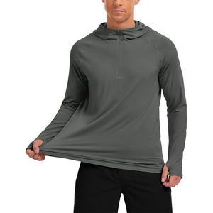 TACVASEN Navy + Dark Grey [2 Pcs set] Zip Up Hooded Long Sleeve Sun Protection Shirt