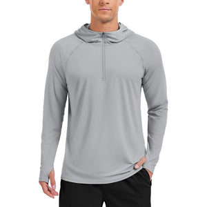 TACVASEN Dark Grey + Light Grey [2 Pcs set] Zip Up Hooded Long Sleeve Sun Protection Shirt