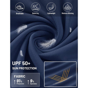 TACVASEN Navy + Navy [2 Pcs set] Zip Up Hooded Long Sleeve Sun Protection Shirt