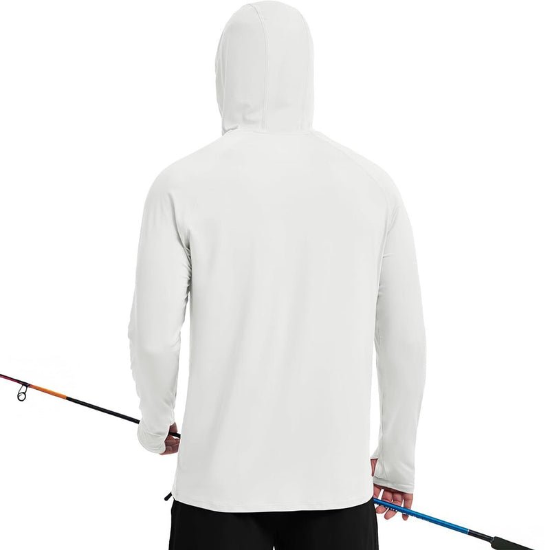 TACVASEN White + Orange [2 Pcs set] Zip Up Hooded Long Sleeve Sun Protection Shirt