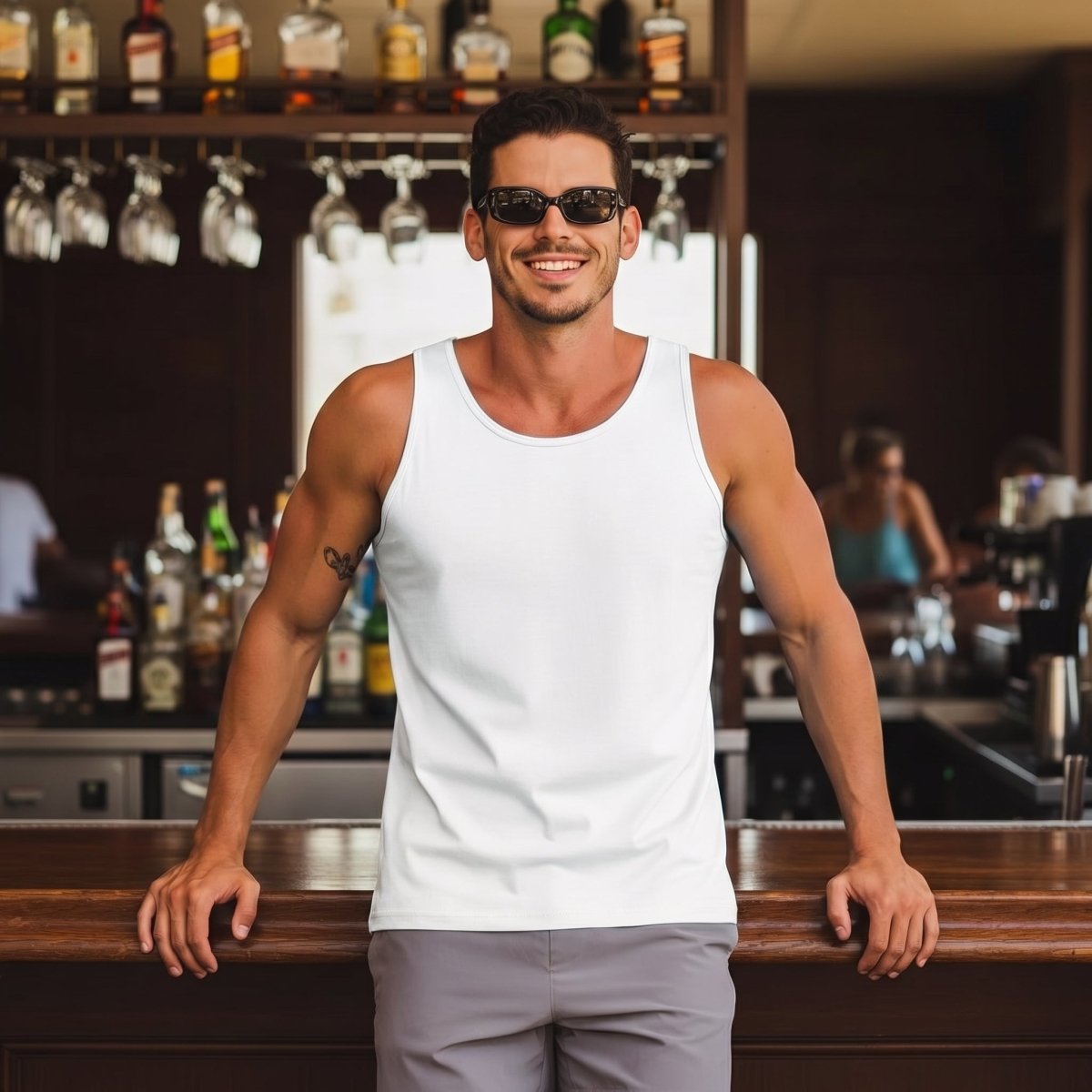 TACVASEN Navy+Light Grey+White [3 Pcs set] UPF 50+ Tank Top Gym Workout Sleeveless Muscle Shirts