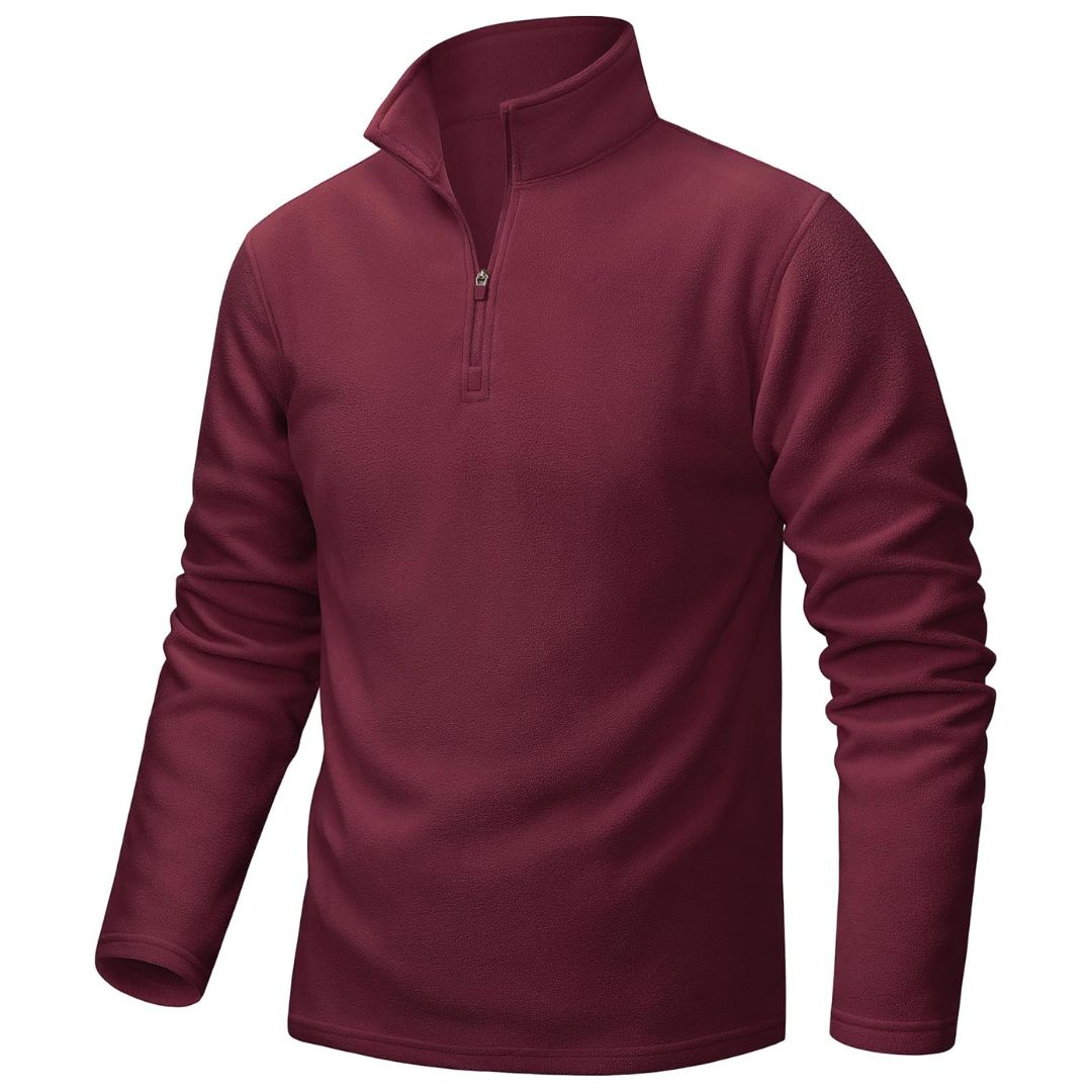 TACVASEN Wine Red Men's Pullover Workout Fleece 1/4 Zip Uncw Vintage Sweatshirts
