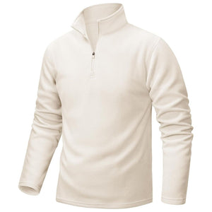 TACVASEN Beige Men's Pullover Workout Fleece 1/4 Zip Uncw Vintage Sweatshirts