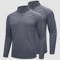 [2 Pcs set] Athletic Shirts 1/4 Pullover Zip Sun Protection