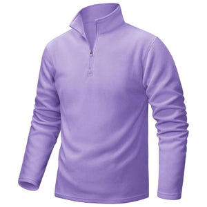 TACVASEN Light Purple Men's Pullover Workout Fleece 1/4 Zip Uncw Vintage Sweatshirts