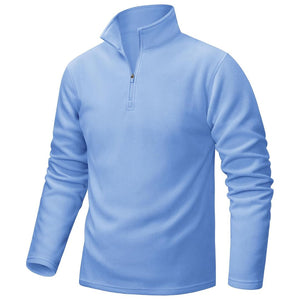 TACVASEN Light Blue Men's Pullover Workout Fleece 1/4 Zip Uncw Vintage Sweatshirts