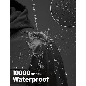 TACVASEN Black Tactical Softshell Jacket Hooded Waterproof Coat