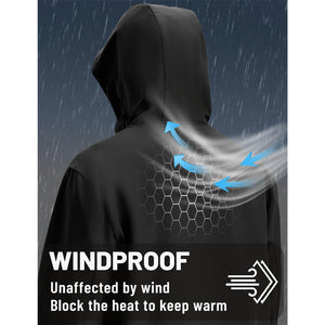 TACVASEN Black Tactical Softshell Jacket Hooded Waterproof Coat