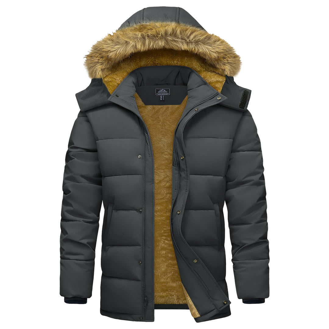Men's Windproof Water Repellent Winter Parka Jacket - LT25M1437