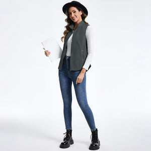 Women's Lightweight Full Zip Outerwear Warm Fleece Vest - AT24W4226