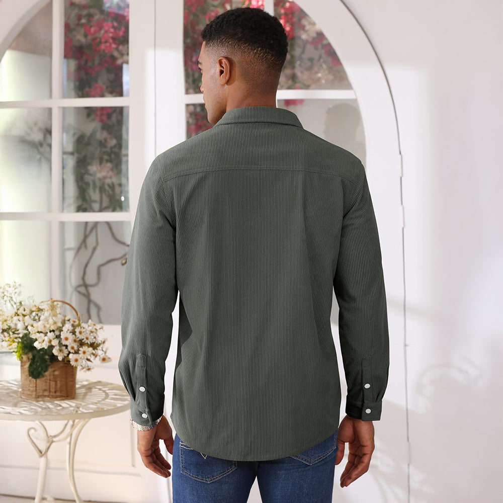 Men's Corduroy Jacket Casual Lightweight Shirt Jacket - B23M2024