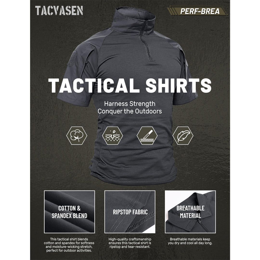 Men's Tactical Combat Shirt Ripstop Performance Tee
