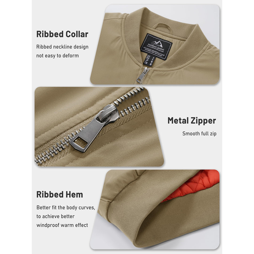 Men's Winter Bomber Jacket Thermal Warm Padded Windbreaker - google_men_lightweight_jacket