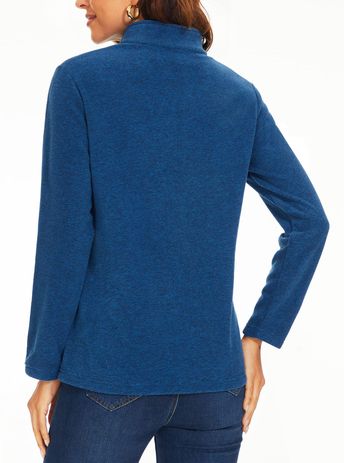 Women's Quarter Zip Fleece Casual Pullover Sweatshirt