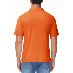 TACVASEN Orange Men's Lightweight Hiking Fishing Polo Shirts
