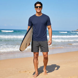 TACVASEN Royal Blue Athletic Performance Tee with Tailored Fit Sleeves