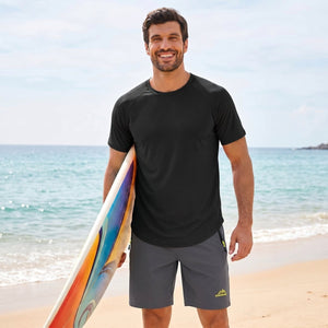 TACVASEN Black Curved Hem Fashion UPF50+ Quick - Drying Protective Shirt