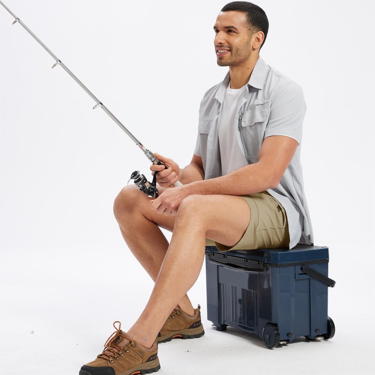 TACVASEN Khaki Hiking Shorts Zippered Pockets