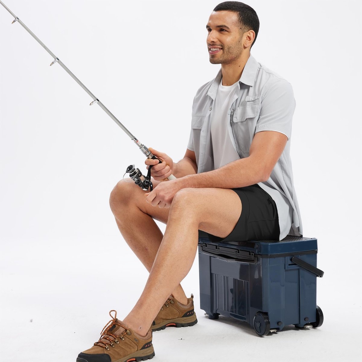 TACVASEN Black Hiking Shorts Zippered Pockets