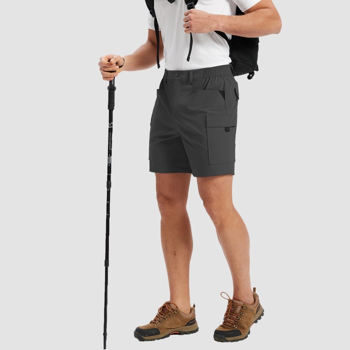 TACVASEN Dark Grey Hiking Shorts Zippered Pockets