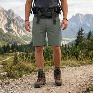 TACVASEN Dark Grayish Green Hiking Shorts Zippered Pockets