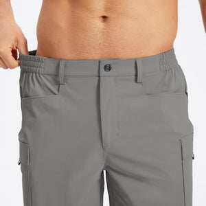 TACVASEN Medium Grey Hiking Shorts Zippered Pockets