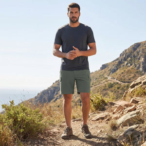 TACVASEN Dark Grayish Green Hiking Shorts Zippered Pockets