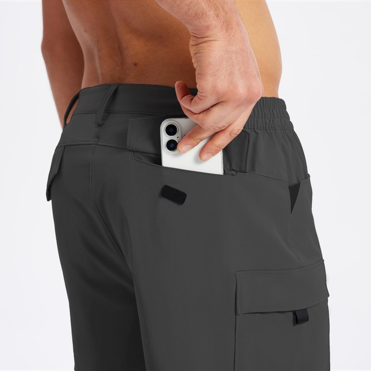 TACVASEN Dark Grey Hiking Shorts Zippered Pockets