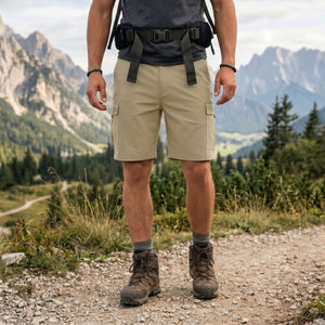TACVASEN Khaki Hiking Shorts Zippered Pockets
