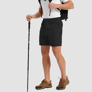 TACVASEN Black Hiking Shorts Zippered Pockets