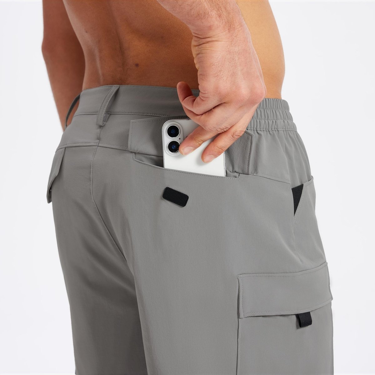 TACVASEN Medium Grey Hiking Shorts Zippered Pockets