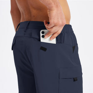 TACVASEN Navy Hiking Shorts Zippered Pockets