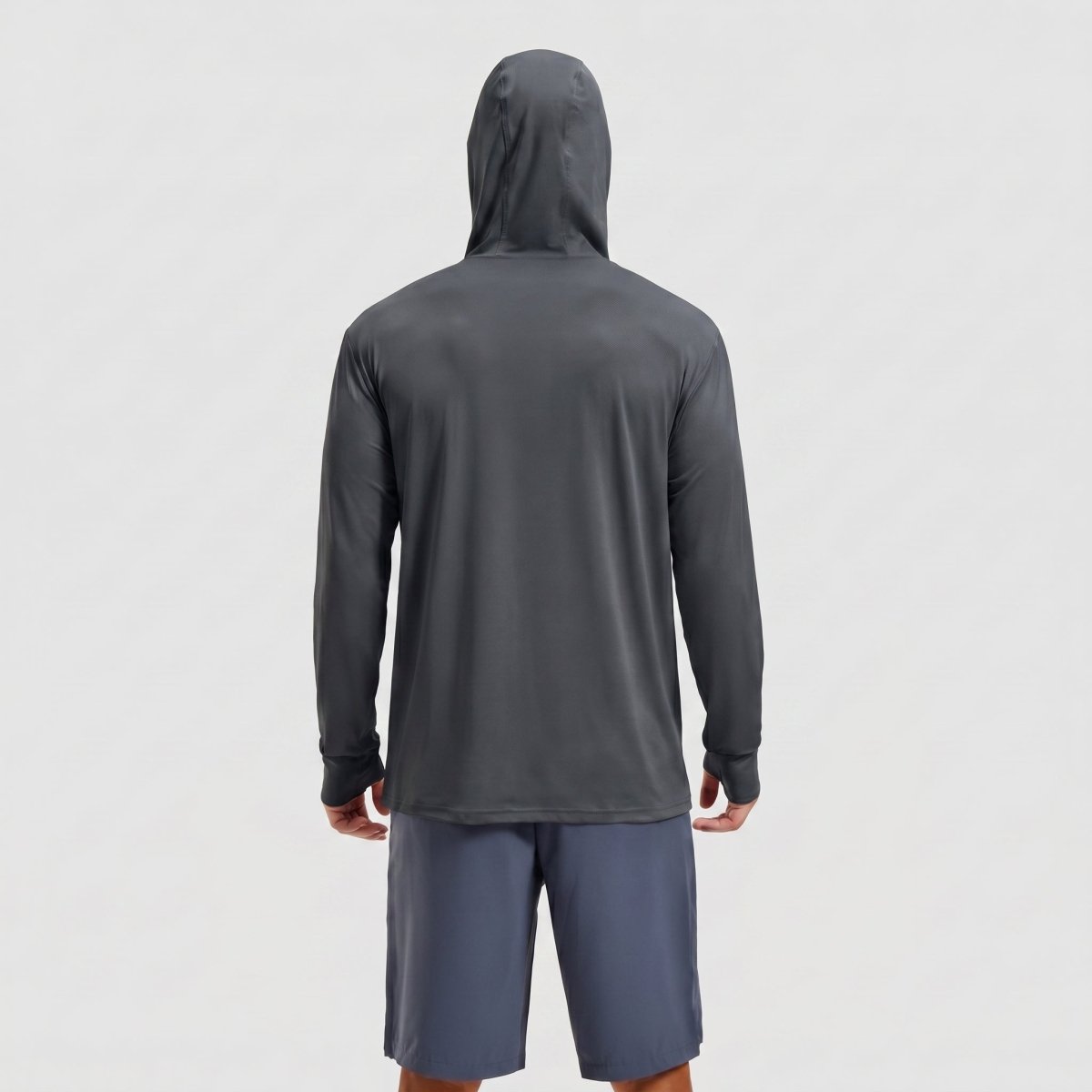 TACVASEN Dark Grey Hoodie Lightweight Breathable Quick Dry UV Protection Outdoor Coat
