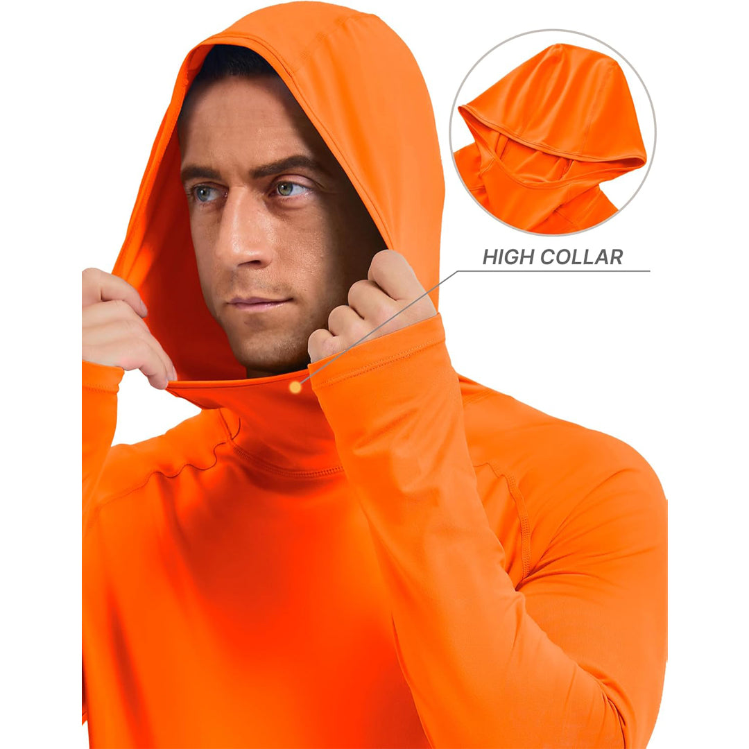 Men's UPF 50+ Sun Hoodie Long Sleeve Quick Dry Rash Guard Shirt - AT24M3250