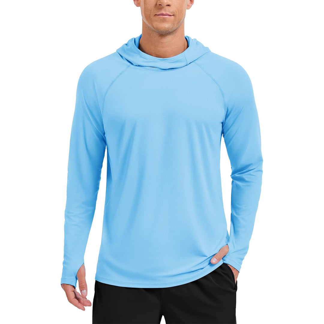 Men's UPF 50+ Sun Hoodie Long Sleeve Quick Dry Rash Guard Shirt - AT24M3250