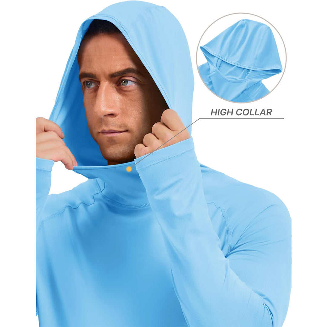 Men's UPF 50+ Sun Hoodie Long Sleeve Quick Dry Rash Guard Shirt - AT24M3250