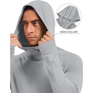 Men's UPF 50+ Sun Hoodie Long Sleeve Quick Dry Rash Guard Shirt - AT24M3250