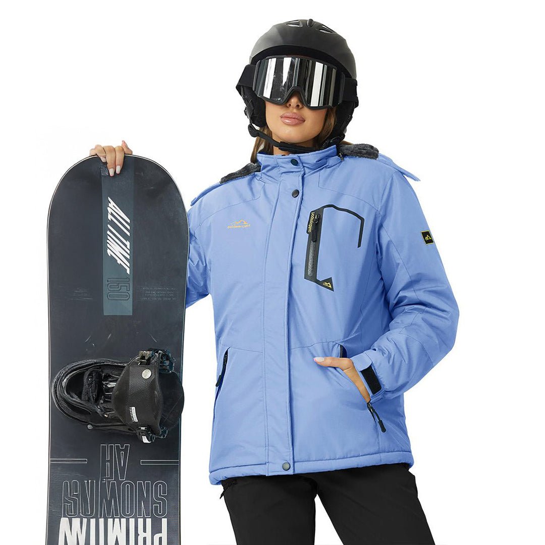 TACVASEN Light Blue Insulated Fleece Lined Winter Hiking Jacket