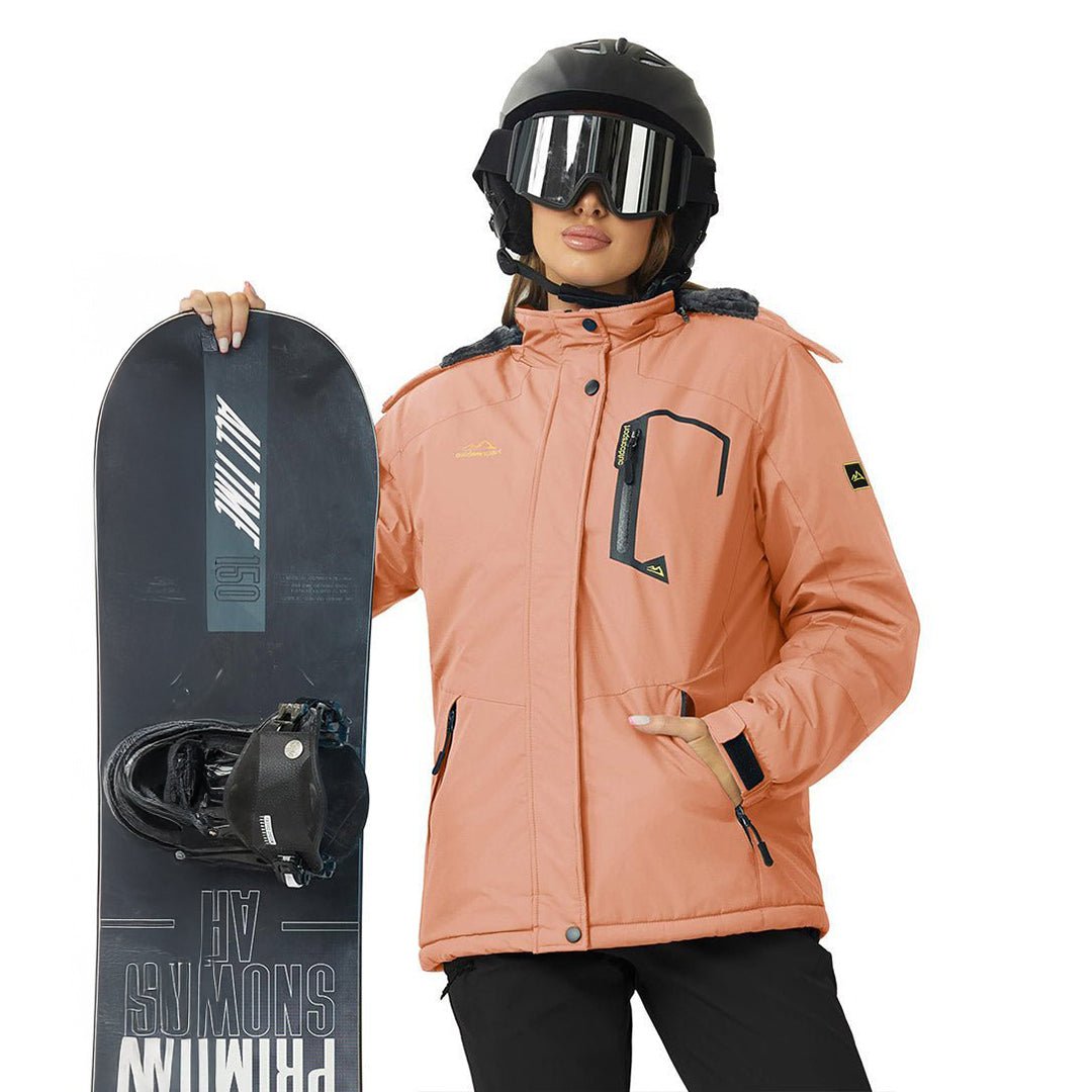 TACVASEN Apricot Insulated Fleece Lined Winter Hiking Jacket