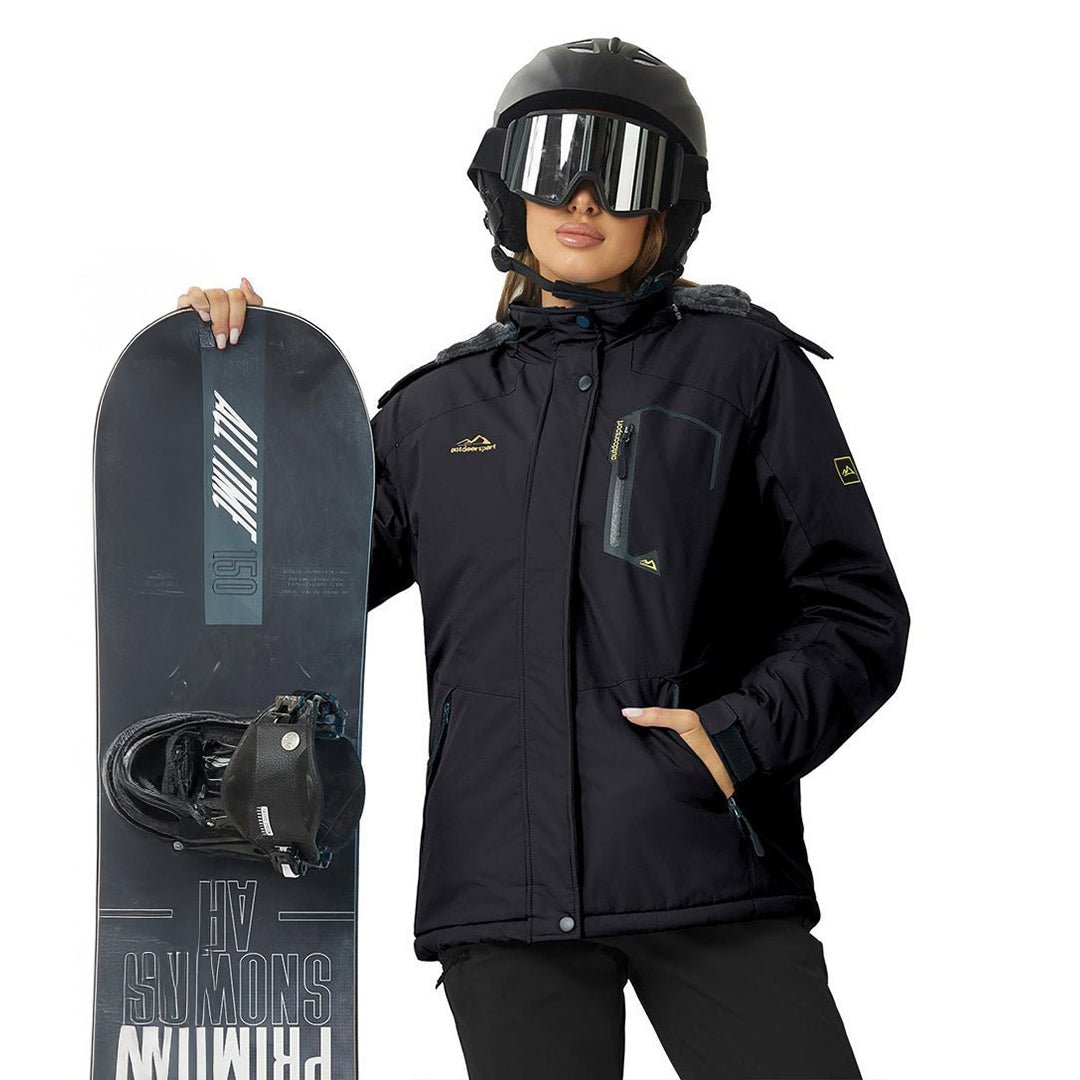 TACVASEN Black Insulated Fleece Lined Winter Hiking Jacket