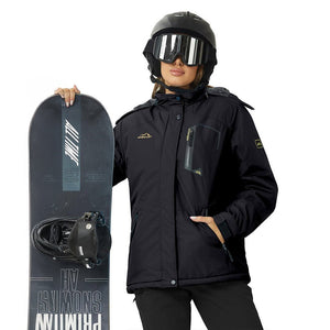 TACVASEN Black Insulated Fleece Lined Winter Hiking Jacket
