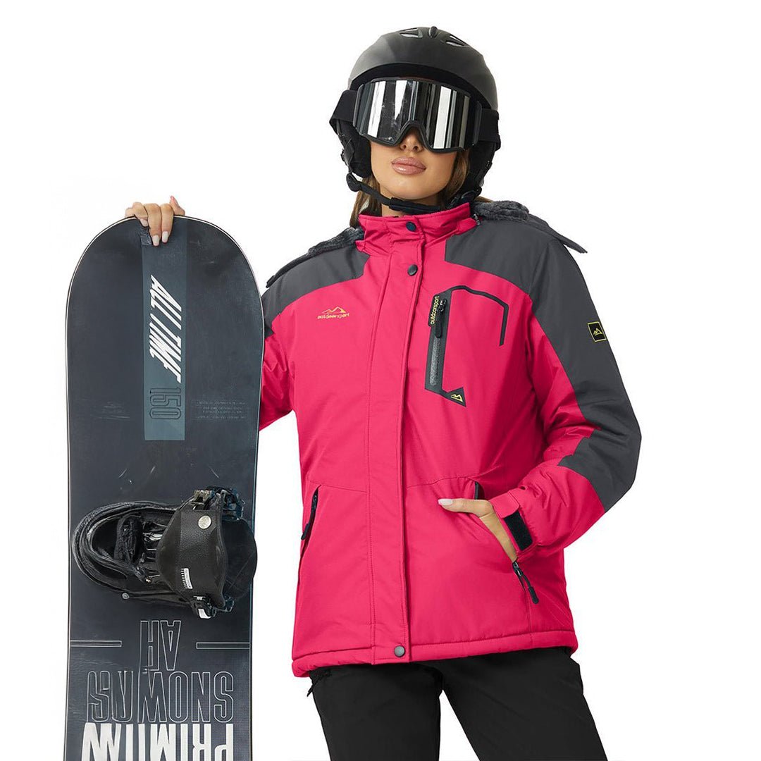 TACVASEN Rose Grey Insulated Fleece Lined Winter Hiking Jacket