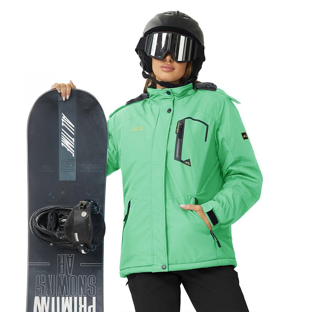 TACVASEN Mint Green Insulated Fleece Lined Winter Hiking Jacket
