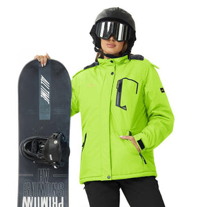 TACVASEN Bright Green Insulated Fleece Lined Winter Hiking Jacket