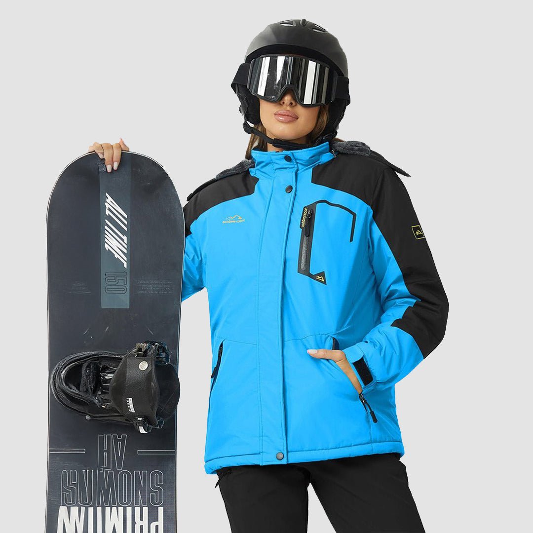 TACVASEN Blue Black Insulated Fleece Lined Winter Hiking Jacket