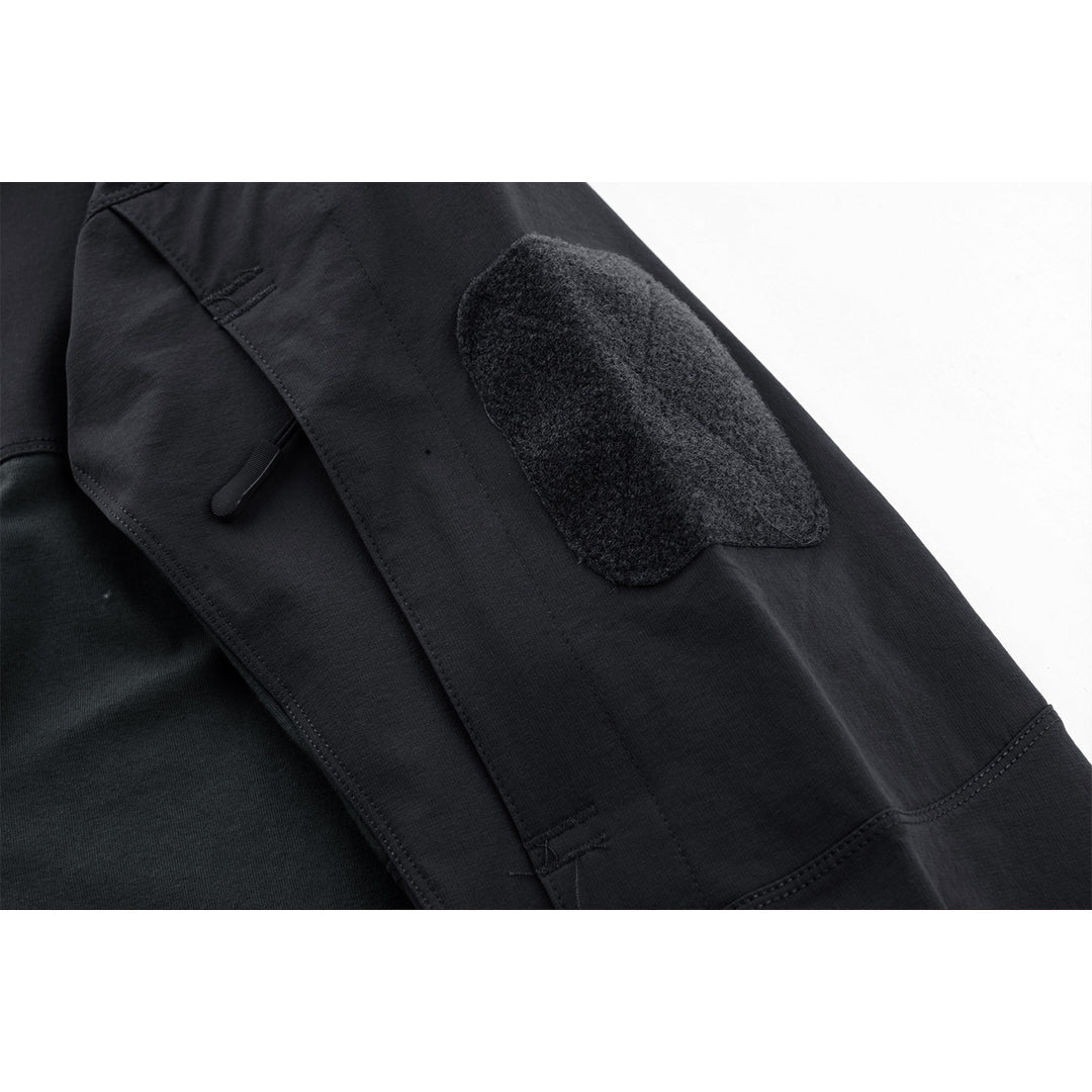 TACVASEN Navy Black Ligthweight Quarter Zip Military T-Shirt