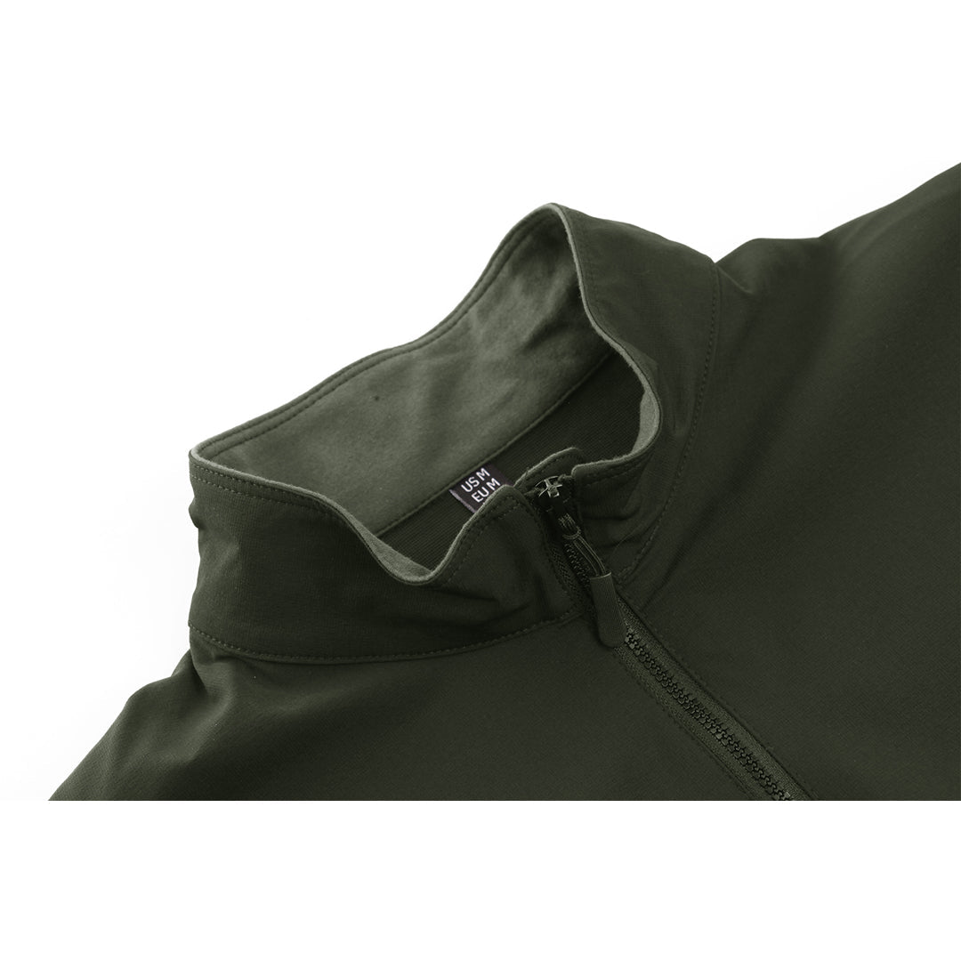 TACVASEN Army Green Ligthweight Quarter Zip Military T-Shirt