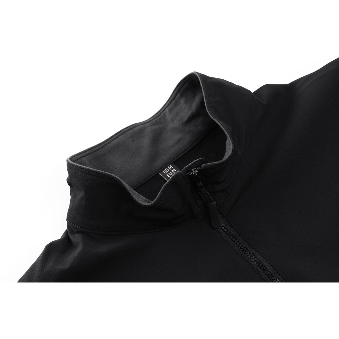TACVASEN Navy Black Ligthweight Quarter Zip Military T-Shirt